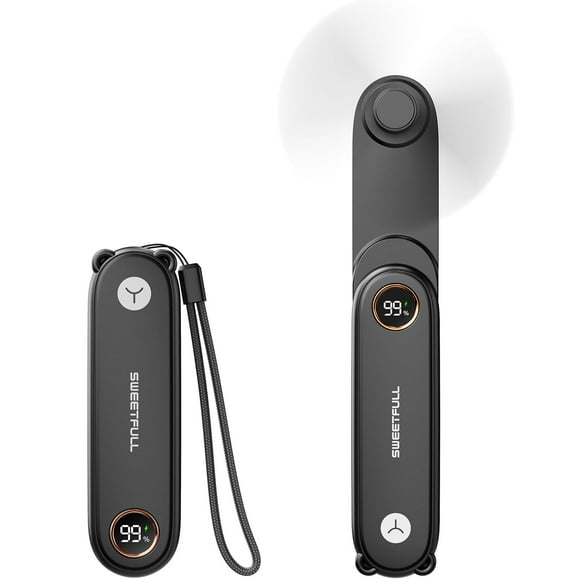 Miniventilador portátil SWEETFULL con pantalla LED y linterna