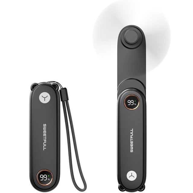 Miniventilador portátil SWEETFULL con pantalla LED y linterna