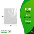 thumbnail image 2 of Clear Poly Bags for Clothing, 2 Mil PE Shipping Envelopes, 100 Count, 40 x 50 in, 2 of 6