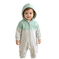 thumbnail image 6 of Mnyotv Infants Baby Boys Jumpsuits Hooded Long Sleeve Zip Rompers Infants Spring Fall Clothes Size 12-18 Months, 6 of 6