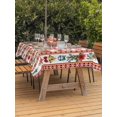 thumbnail image 2 of Outdoor Tablecloth with Umbrella Hole and Zipper, Christmas Red Rectangle Table Cloth 60x84 Inch Waterproof Tablecloth, Poinsettia Floral Xmas Pine Branch Winter Holiday Picnic Table Cover for Patio, 2 of 7
