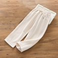 thumbnail image 2 of Lenpel Girls' Sweatpants Casual Loose Elastic Waist Drawstring Wide Leg Joggers Baggy Lounge Pants with Pockets 4-17 Y, 2 of 3