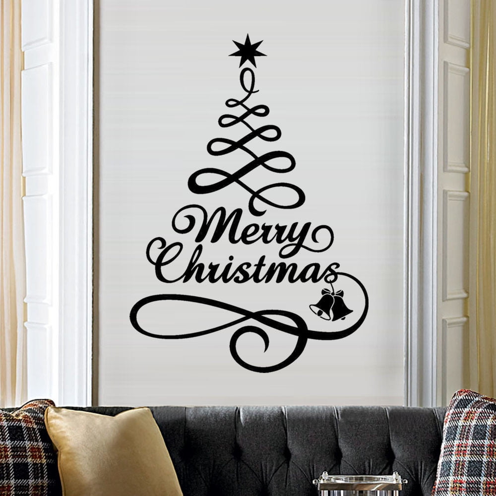 Christmas Wall Stickers 6 Pieces 3D Acrylic Mirror Wall Decor