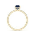 thumbnail image 2 of ANGARA Natural 1.05 Ct Emerald-Cut Sapphire Engagement Ring with Diamonds in 14K Yellow Gold for Women (Size-7x5mm) | September Birthstone, Anniversary, Jewelry Gift for Women | Natural Sapphire Ring, 2 of 10