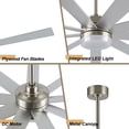 thumbnail image 3 of WINGBO  65/72 inch DC Motor Indoor Ceiling Fan with Light & Remote... 72 - Nickel and Silver, 3 of 5