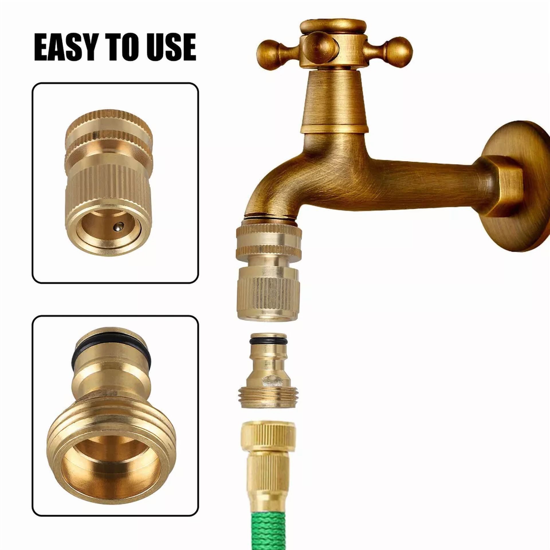 PURELY- 3/4" Garden Hose Quick Connect Water Hose Fit Brass Female Male Connector Us