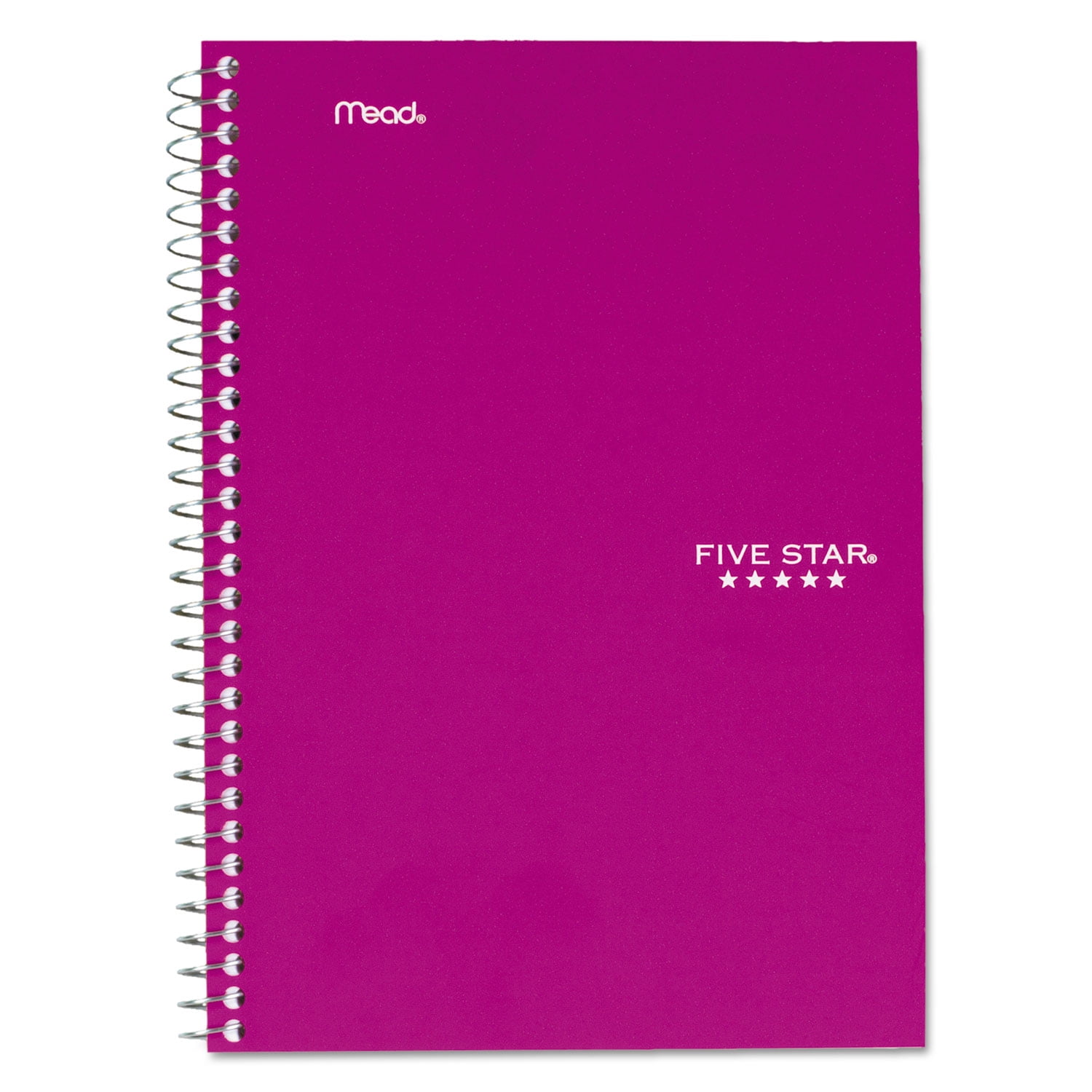 Five Star Spiral Notebook, 2-Subject, College Ruled 9 1/2" x 6", Assorted Colors (06180)