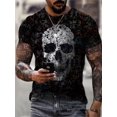 thumbnail image 3 of Camiseta Vintage 3D para hombre, Top holgado de manga corta con cuello redondo, informal y clásico, de gran tamaño, de verano, 3 of 4