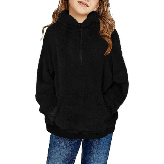 Fleece Top For Toddlers Girls Boys Fleece Hoody Jackets Kids Zip Up Outerwear Coat Toddler Kids Sweatshirt