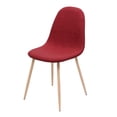 thumbnail image 6 of DUOSONG Mid-Century Dining Chair, Fabric Upholstered Chair with Light Walnut Finished Metal Legs (Set of 2), Red/Natural Walnut, 6 of 12