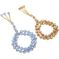 thumbnail image 4 of mini cuentas de oración color azul champán, 33 cuentas musulmanas Tasbih con cuentas de sastre para decoración diaria., 4 of 14