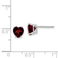 thumbnail image 2 of 14K White Gold 6mm Heart Garnet Stud Earrings, 2 of 5