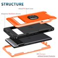 thumbnail image 2 of SaniMore for Google Pixel 7 Multi-Functional Case, 3-Layer Protection Magnetic Cover Support Car Mount & 360° Rotatable Metal Ring Kickstand Full Body Shockproof Protective Shell, Orange, 2 of 8