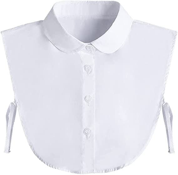 Womens Fake Half Shirt Blouse Collar Peter Pan Detachable Collar Cotton 