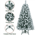 thumbnail image 2 of Yaheetech 4.5ft Snow Hinged Flocked Artificial Christmas Tree with Foldable Metal Stand & PVC Tips, 2 of 8