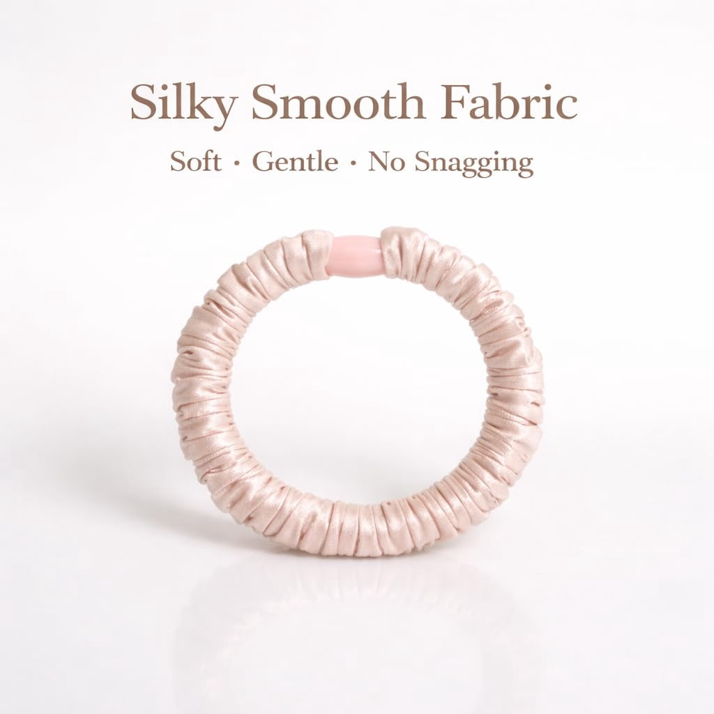 -Skinny Satin Scrunchies, Ultra Softer Than Silk Scrunchies Hair Ties, for Frizz & Breakage Prevention, Ideal Gifts for Women Basic