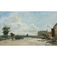 thumbnail image 2 of Johan Barthold Jongkind 14x10 Gold Ornate Wood Frame and Double Matted Museum Art Print Titled - Rue in Saint-Paris-Le-Chatel, Near Nevers (1862), 2 of 4