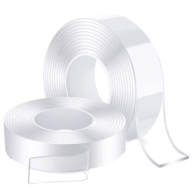 Cinta adhesiva de doble cara, 2 piezas Cinta de montaje transparente de 3 m Cinta adhesiva fuerte de doble cara Cinta adhesiva transparente Kuyhfg Bienvenido a Kuyhfg