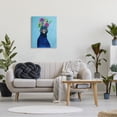 thumbnail image 2 of Stupell Industries Gerbera Forget Me Not Flowers Royal Blue Peacock Portrait Paintings Gallery-Wrapped Canvas Print Wall Art, 24x30, by Coco de Paris, 2 of 6