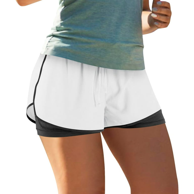 Mitankcoo Women's High Waist Drawstring Shorts Stretch Cropped