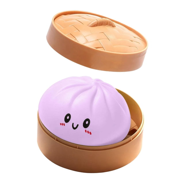 Juguete sensorial Fidget de escritorio, juguete para engañar a la gente, bollo al vapor novedoso con vaporera Púrpura