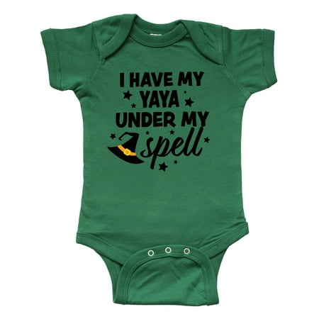 

Inktastic I Have My Yaya Under My Spell with Cute Witch Hat Gift Baby Boy or Baby Girl Bodysuit