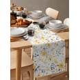 thumbnail image 6 of Yellow Floral Spring Table Runner 90 Inches, Pastoral Gray Botanical Summer Bed Runner Dresser Scarves Tabletop for Indoor Outdoor Parties/Ceremony/Banquet, 13" x 90", 6 of 8