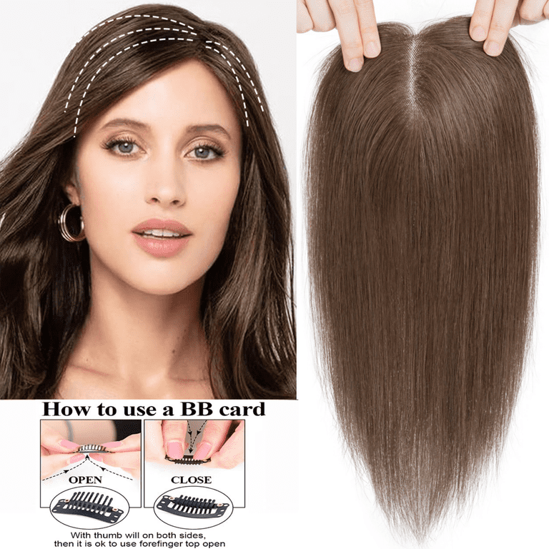 Benehair 10*12cm Side Part Clip In Hairpiece 100% Remy Real  display picture 1