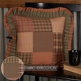 thumbnail image 4 of VHC Brands Primitive Bedding Cinnamon Plaid Cotton Patchwork Square Cover Insert Pillow, Dark Olive Green, 4 of 5