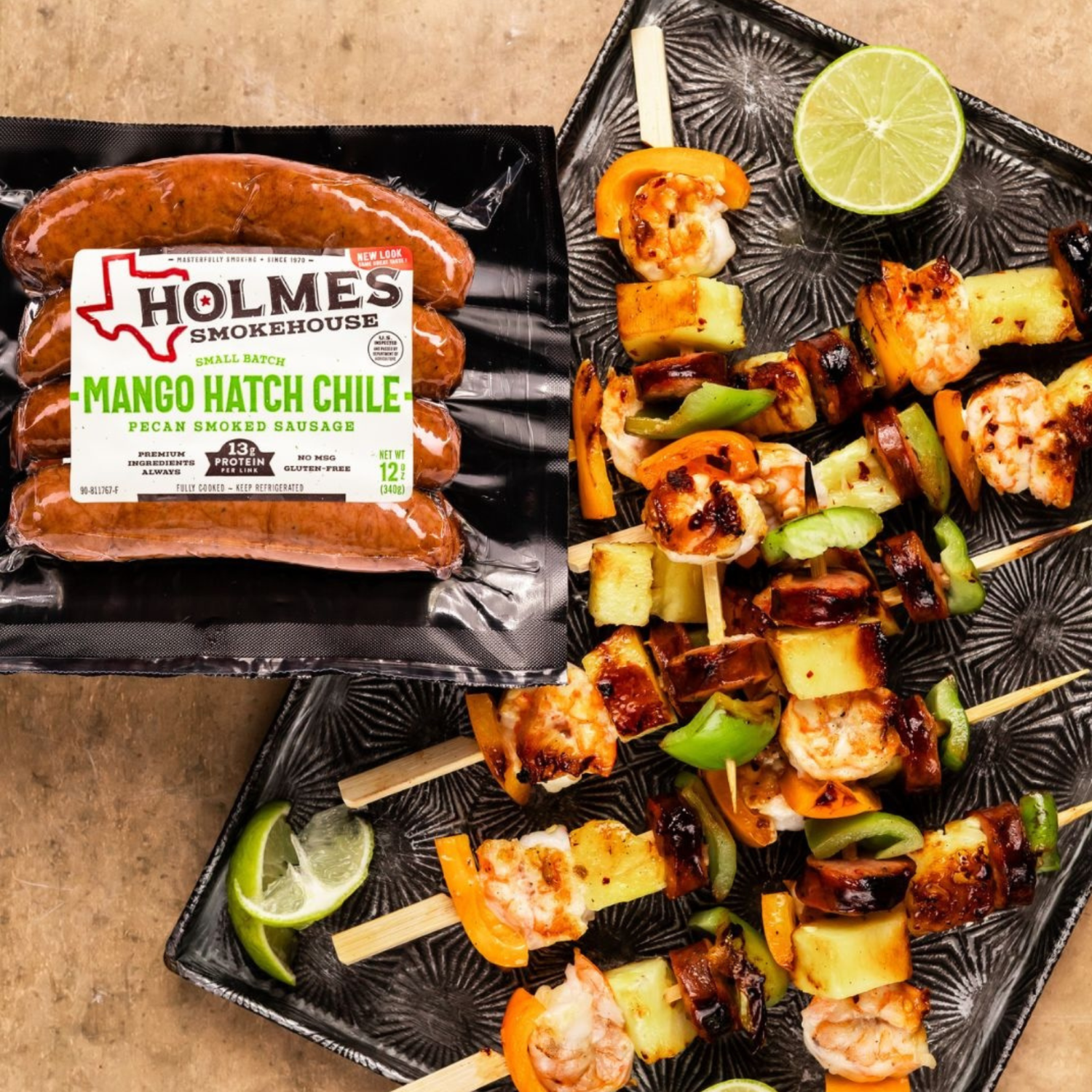 Holmes Smokehouse Mango Hatch Chili Smoked Sausage Links, Fully Cooked, 12 oz