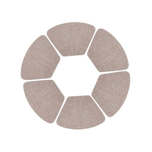 6X Sets de Table Ronds Coupe Coaster Résistant au Chauffage Multicolore Décoratif Hôtel Polyvalent Tapis de Table Antidérapant Beige Foncé