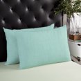 thumbnail image 3 of Waterproof Outdoor Throw Pillows with Inserts 12"x20" Set of 2, Linen Mint Green Soft Decorative Pillowcases for Couch Bedroom, Modern Minimalist Pure Solid Color Pillow Covers for Sofa Living Room, 3 of 8
