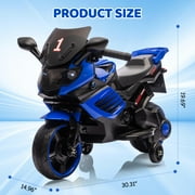 Shininglove 6V Kids Motorcycle with Training Wheels, Electric Ride-On Toy with Music & Headlight, Toddler Bike Gifts for Boys Girls Ages 3-6