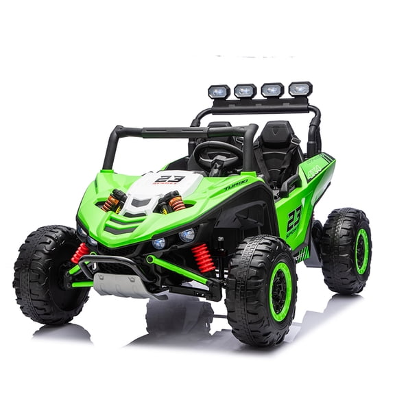 RJV 24V 4x4 Ride-On Buggy for Kids Ages 3-8, 2-Seater Electric UTV with 800W Motors, Remote Control, Suspension, USB, Storage, Green