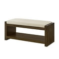 thumbnail image 3 of Updated 40" Accent Bench with Lower Shelf Shoe Rack, Padded Seating Bench for Living Room, Modern Compact Bed End Bench with Storage for Bedroom Seating, Removable Cushion, 40"W-Ivory, 3 of 7
