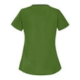 thumbnail image 3 of T-Shirt for Women Women's Solid Color Short Sleeve Workwear With Double Pockets Top, 3 of 3