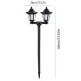 thumbnail image 3 of Blasgw Outdoor Solar Post Lights Waterproof Decorative Vintage Floor Lamp - 2-Head Solar Powered Lantern for Patio,Garden,Backyard,Front/Back Door,Dusk-to-Dawn Lighting,IP65 Weather Resistant black, 3 of 9