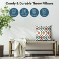 thumbnail image 2 of Americanflat 20"x20" Blue and Orange Diamond Pattern Design Throw Pillow with Premium Polyester, 2 of 8