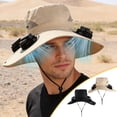 thumbnail image 6 of COM1950s Solar Fan Hat, USB Rechargeable Wide Brim Sun Hat for Men with Built-in Fan, Breathable Summer Outdoor Hat for Fishing, Hiking, Gardening, 6 of 6