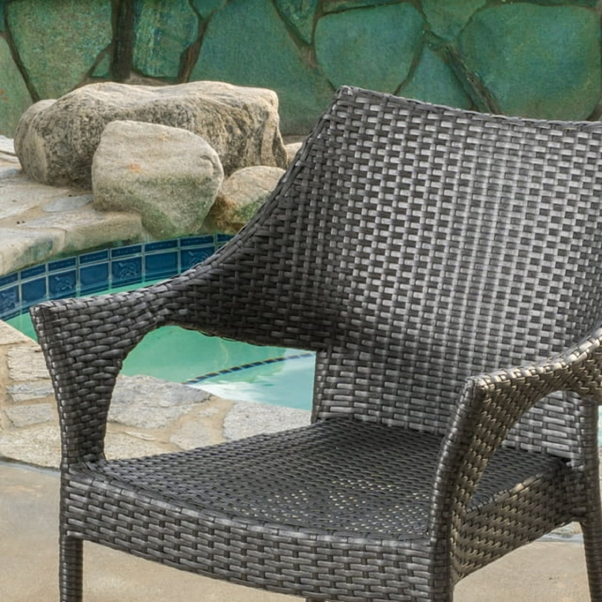 4Pcs Wicker Stacking Armchair