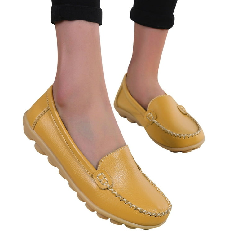 Yellow shop loafers ladies