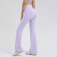 thumbnail image 3 of Kbndieu Purple Yoga Pants Women Wide Leg Solid Color High Waist Workout Flare Leggings Work Dress Pants for Women Tummy Control, 3 of 4