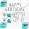 thumbnail image 4 of 97th Birthday Decorations, 97th Birthday Party Supplies, 97th Birthday Banner Teal Green, Confetti Balloons Her, 97 Cake Topper, 97th Gifts, 4 of 5