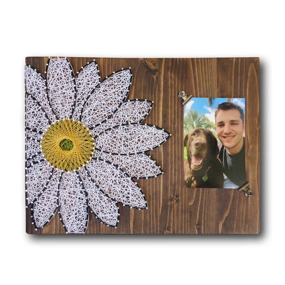 White Daisy Picture Frame String Art Kit