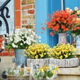 thumbnail image 4 of Morttic 6 Bundles Outdoor Artificial Camellia Flowers Fake UV Resistant Shrubs Plants, Faux Plastic Greenery for Indoor Outside Hanging Plants Garden Home Wedding Farmhouse Decor (Yellow), 4 of 14
