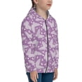 thumbnail image 5 of Pofeuu Purple Butterflies Floral Print Teenage Zipper Hoodie Sweatshirts Hooded Casual Jackets With Pocket For Boys Girls-Medium, 5 of 6