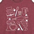 thumbnail image 3 of Instant Message - Baking Tools Line Art - Women's Racerback Tank Top, 3 of 6