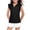 #A02-Black, variant on Girls Ruffle Short Sleeve Golf Polo Shirts V-Neck Collared School Uniform Tee Quick Dry Athletic Sports Girls Uniform Shirts