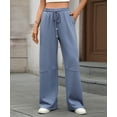 thumbnail image 5 of NJWS Womens High Waisted Drawstring Sweatpants Wide Leg Baggy Lounge Jogger Pants with Pockets, 5 of 9