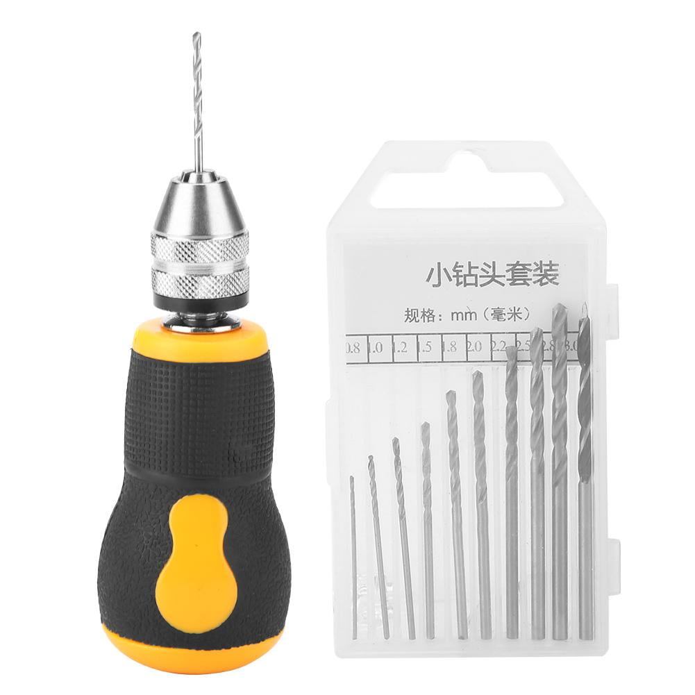 LYUMO Hand Drill, Mini Micro Hand Drill,Micro Mini Portable Tool Set Small Hand Drill & 10 pcs